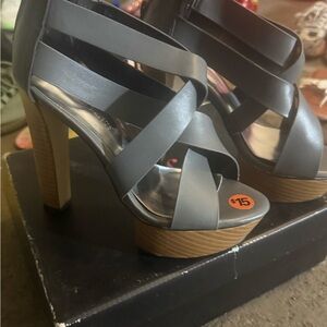 Stylish Gray Platform Heels